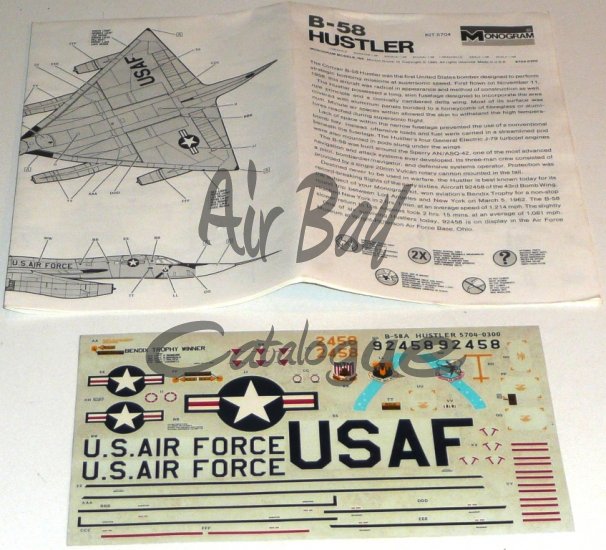 B-58 Hustler/Kits/Monogram/2 - Click Image to Close