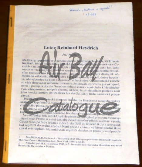 Letec Reinhard Heydrich/Books/CZ - Click Image to Close