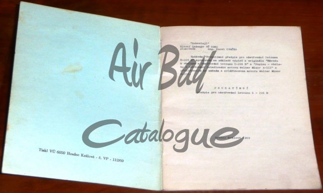 Prozatimni predpis pro osetrovani letounu Z-226B/Books/CZ - Click Image to Close